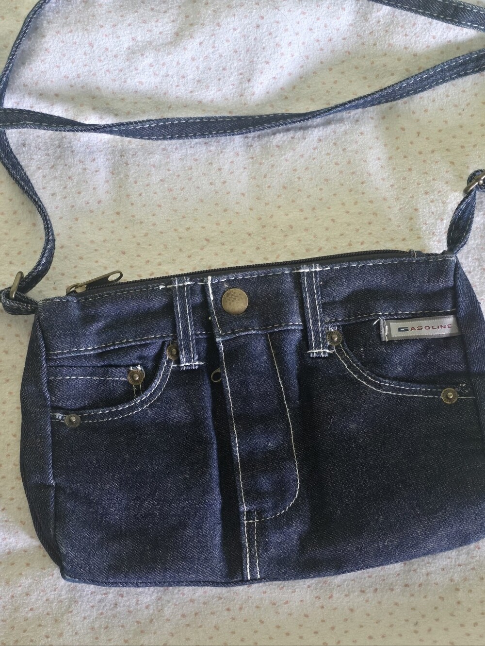 Gasoline denim cross-body purse Mini
